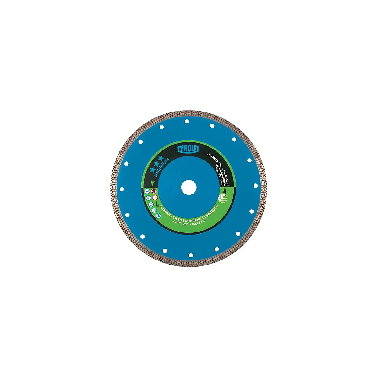 Diamantzaagblad Premium D.125mm Bohr.22,23mm Tegels 10mm