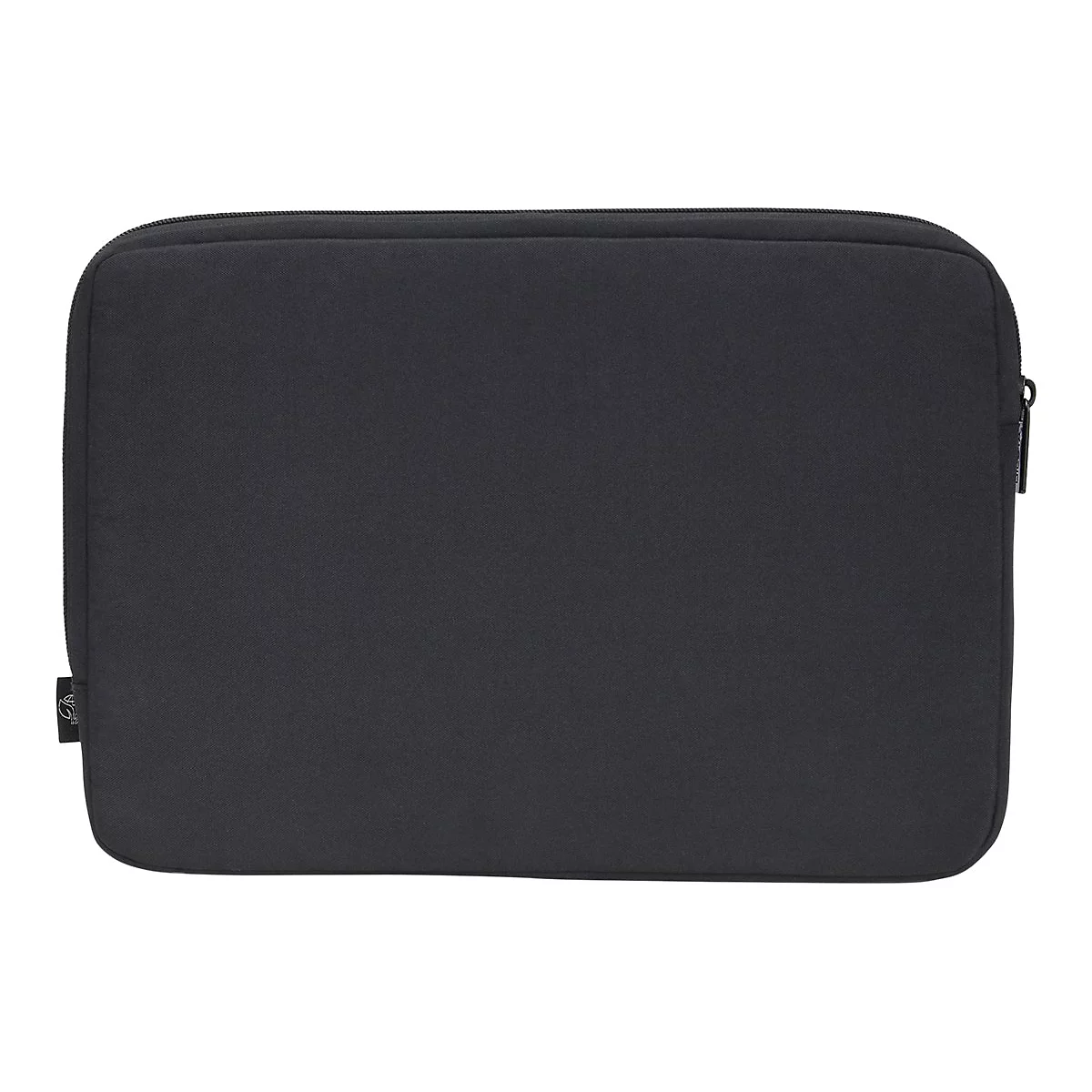 Dunkelgraue Laptoptasche mit Reißverschluss.