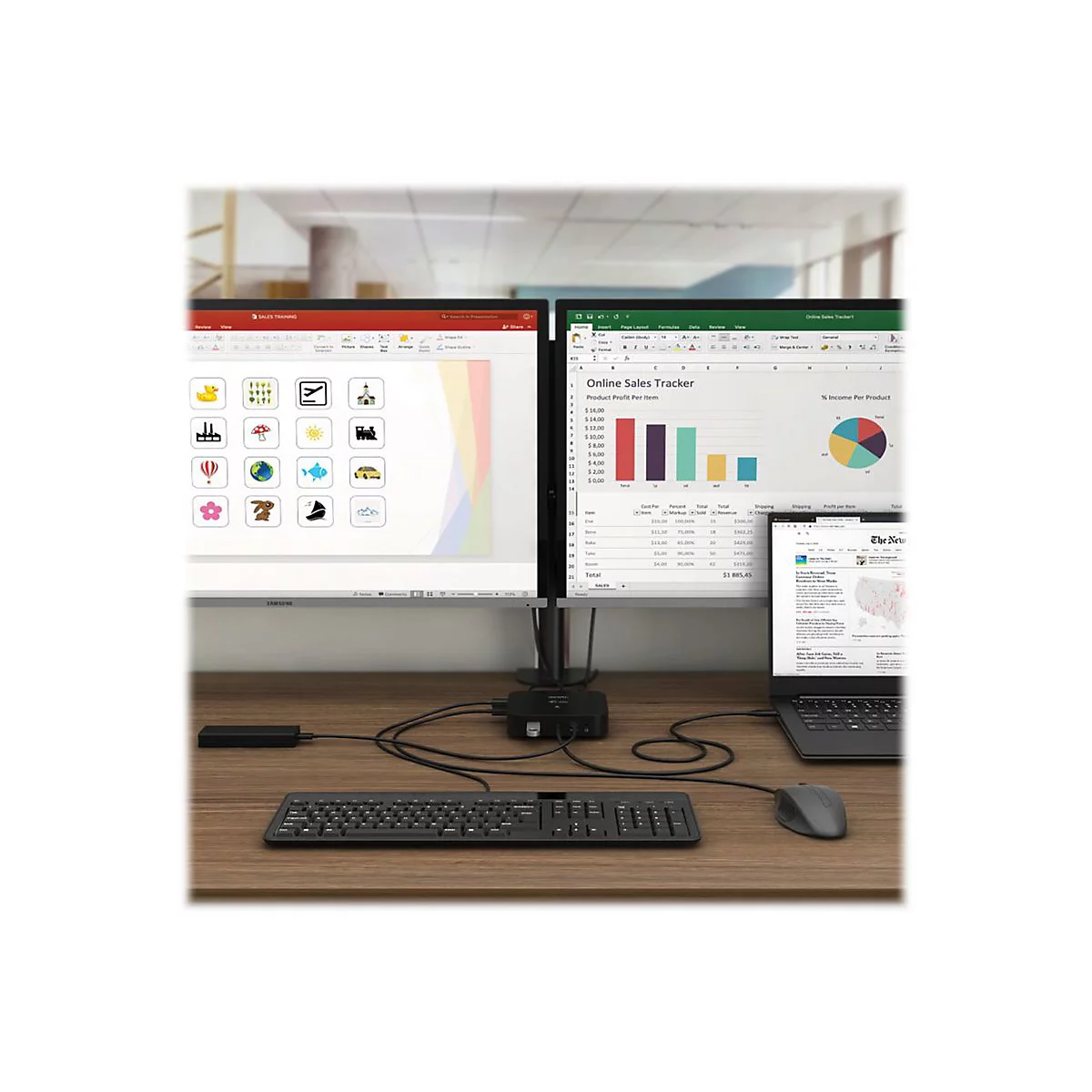 DICOTA i-tec - Dockingstation - USB-C - DP, HDMI - 1GbE - 112 Watt