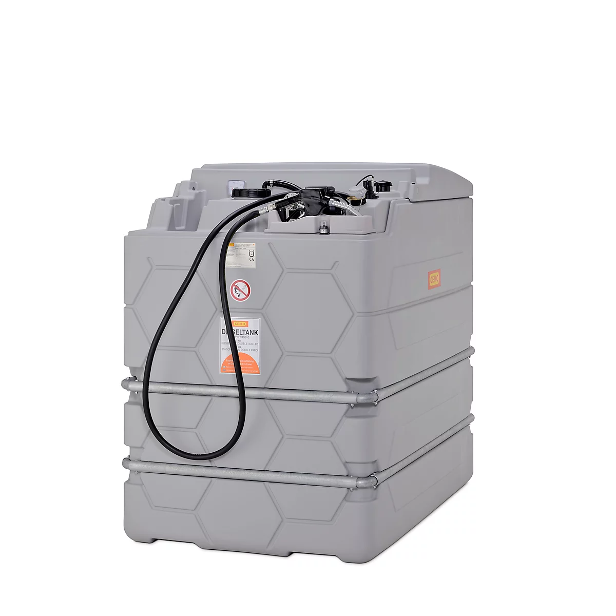 Dieseltank CEMO CUBE Indoor Basic, 2500 l inhoud, 230 V elektrische pomp, B 1200 x D 1800 x H 1740 mm
