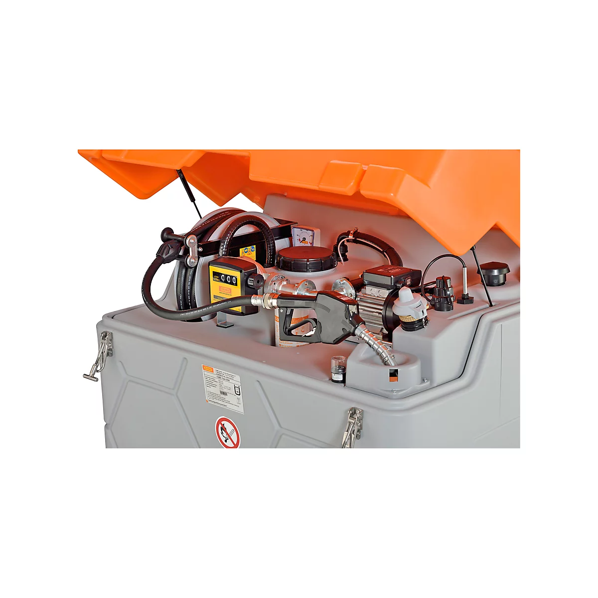 Dieseltank CUBE, Kant-en-klare installatie, versch. afmetingen, 2500 l, Elektrische pomp 230V, Autom.-tappistool