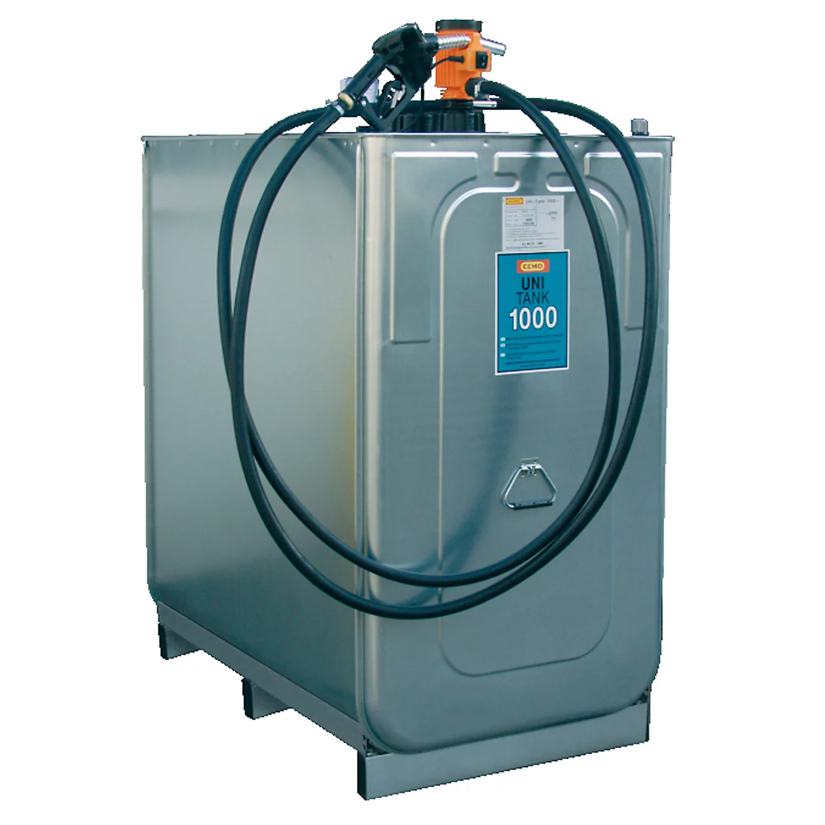 Dieseltankanlage CEMO mit UNI-Tank, TW-Kupplung, 230 V Elektropumpe, 50 l/min, B 1660 x T 1570 x H 1590 mm, 2 Tanks à 1000 l
