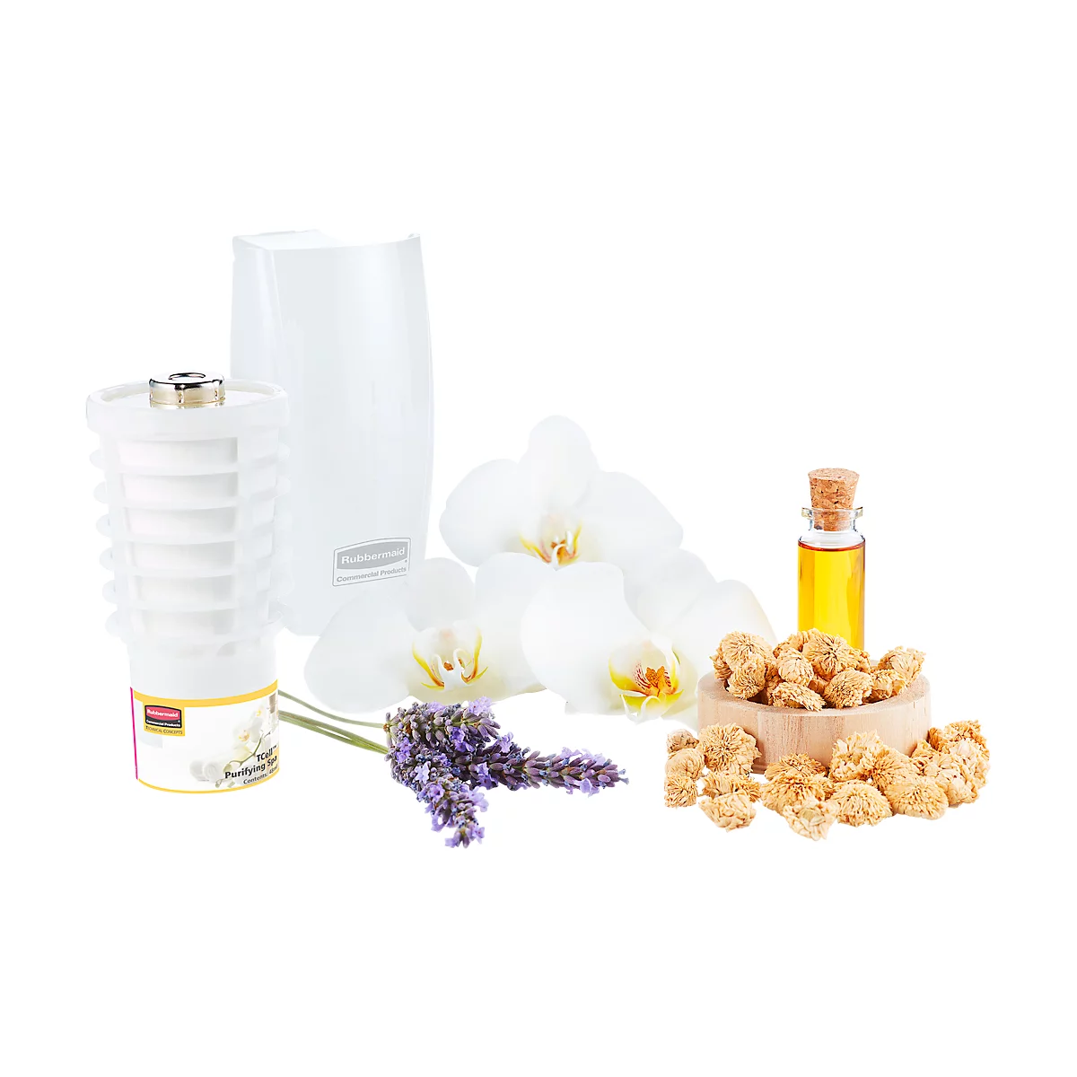 Diffuseur de parfum Rubbermaid TCell 1.0, sans pile, pile à combustible passive, jusqu'à 60 jours, blanc
