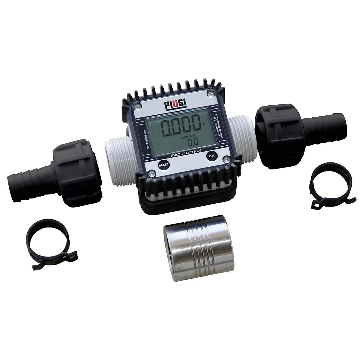 Digitale debietmeter K24 voor CEMO mobiele tanksystemen voor AdBlue®, kunststof, 6 - 100l/min, 1 'AG, met twee slangaansluitingen en contactdoos