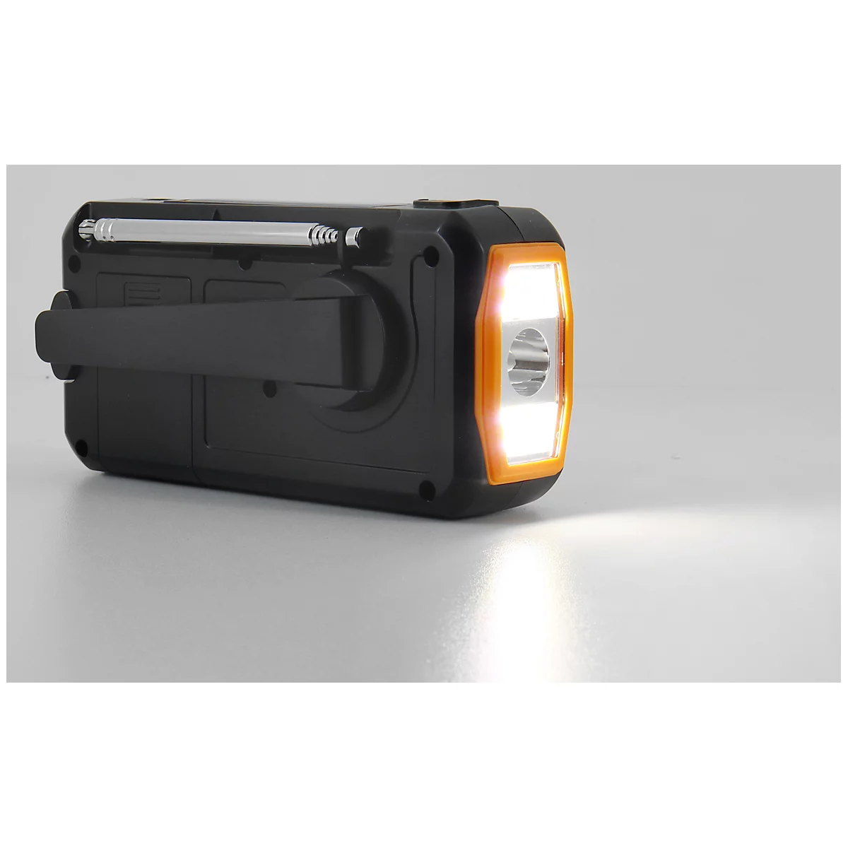Digitale radio Soundmaster DAB1120R, DAB+/UKW-PLL, Li-Ion accu, zonnepaneel/dynamo, LED-verlichting, B 153 x D 55 x H 75 mm, oranje