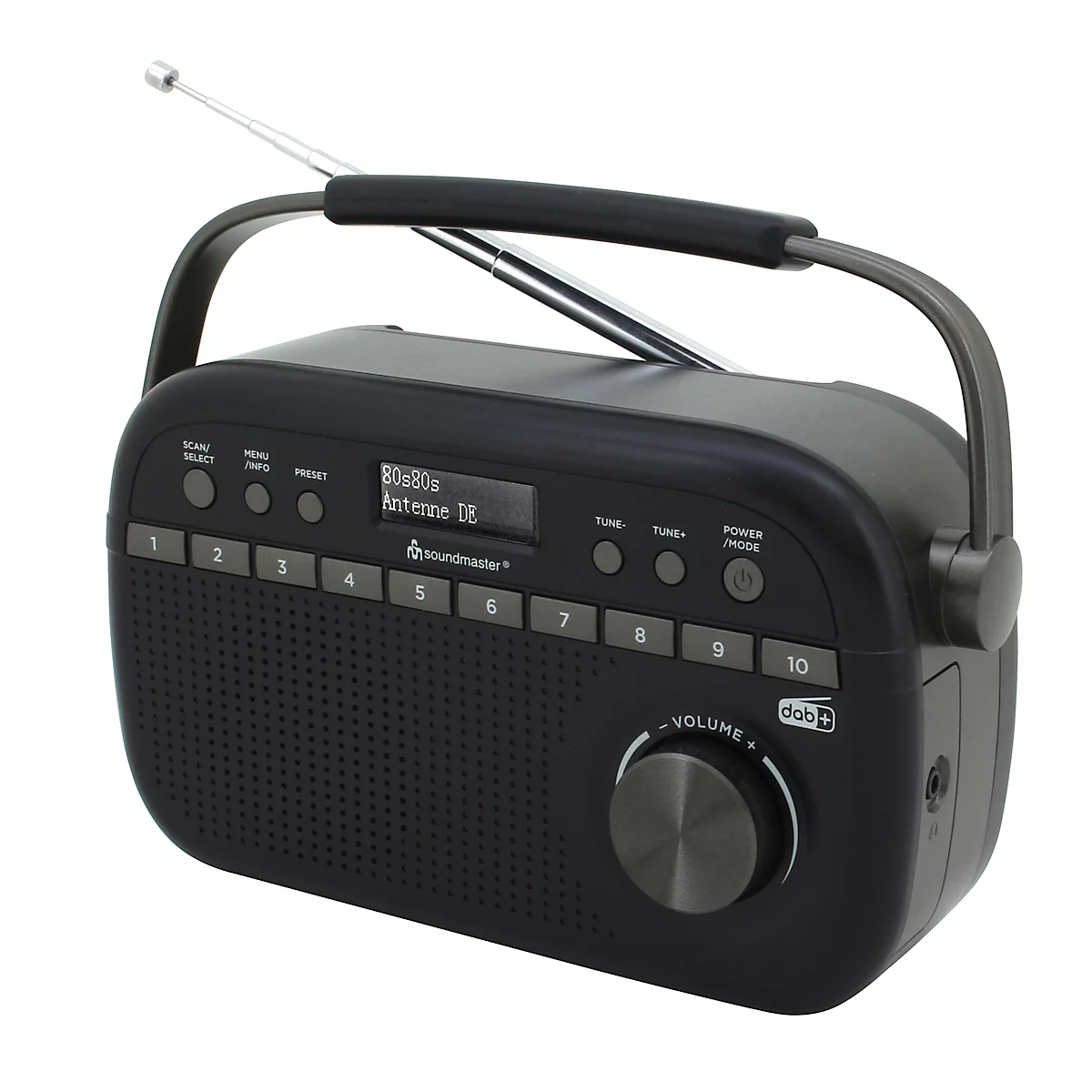 Digitalradio Soundmaster® DAB280SW, DAB+/UKW, 1,2 W, 10 Stationstasten & 40 Festsenderspeicher, Kopfhörerbuchse, schwarz
