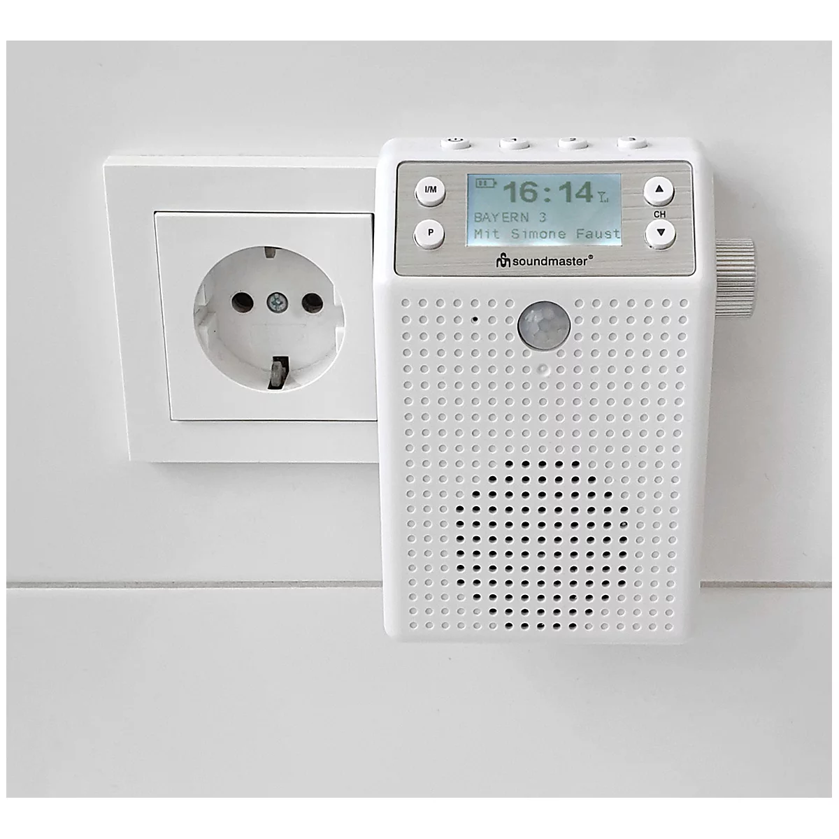 Digitalradio Soundmaster® DAB60WE, je Festsenderspeicher, Steckdose/Akku, DAB+/UKW, Stationstasten 20 Shop 3 Schäfer kaufen & W, günstig Bluetooth/USB, 3 | weiß Bewegungssensor