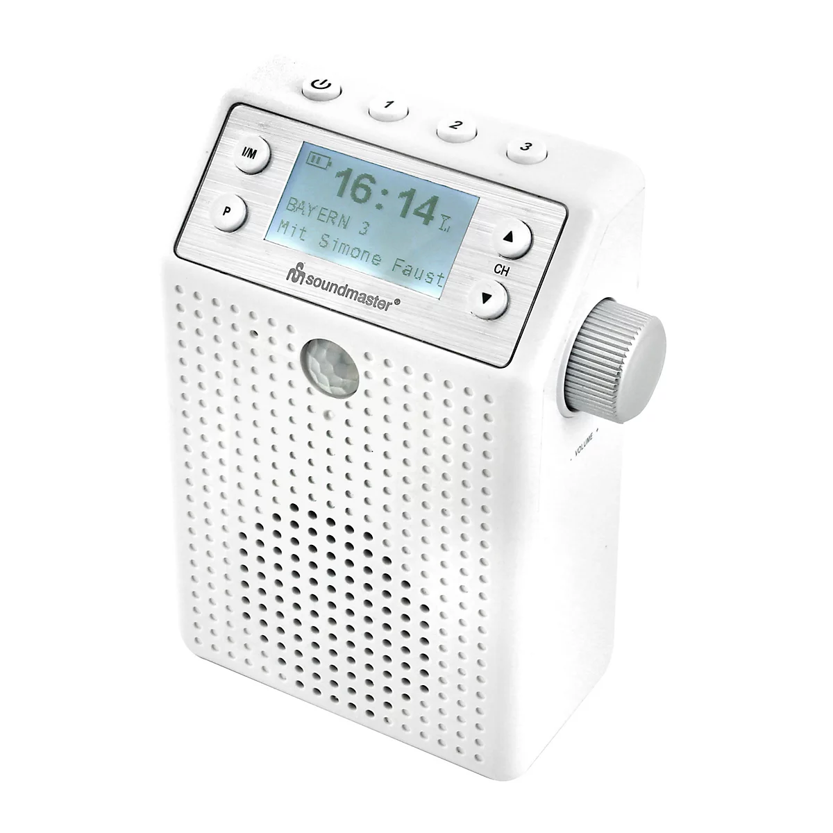 je Bewegungssensor, Stationstasten DAB60WE, 3 20 günstig W, Schäfer Soundmaster® Digitalradio | 3 DAB+/UKW, & weiß Bluetooth/USB, Festsenderspeicher, Steckdose/Akku, kaufen Shop