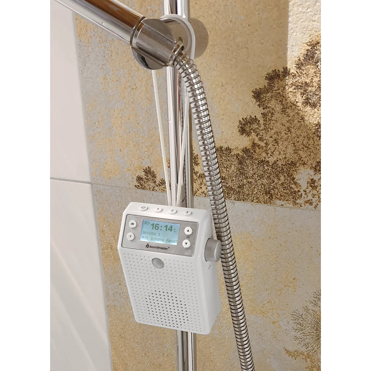 Digitalradio Soundmaster® DAB60WE, DAB+/UKW, 3 W, 3 Stationstasten & je 20 Festsenderspeicher, Bewegungssensor, Bluetooth/USB, Steckdose/Akku, weiß