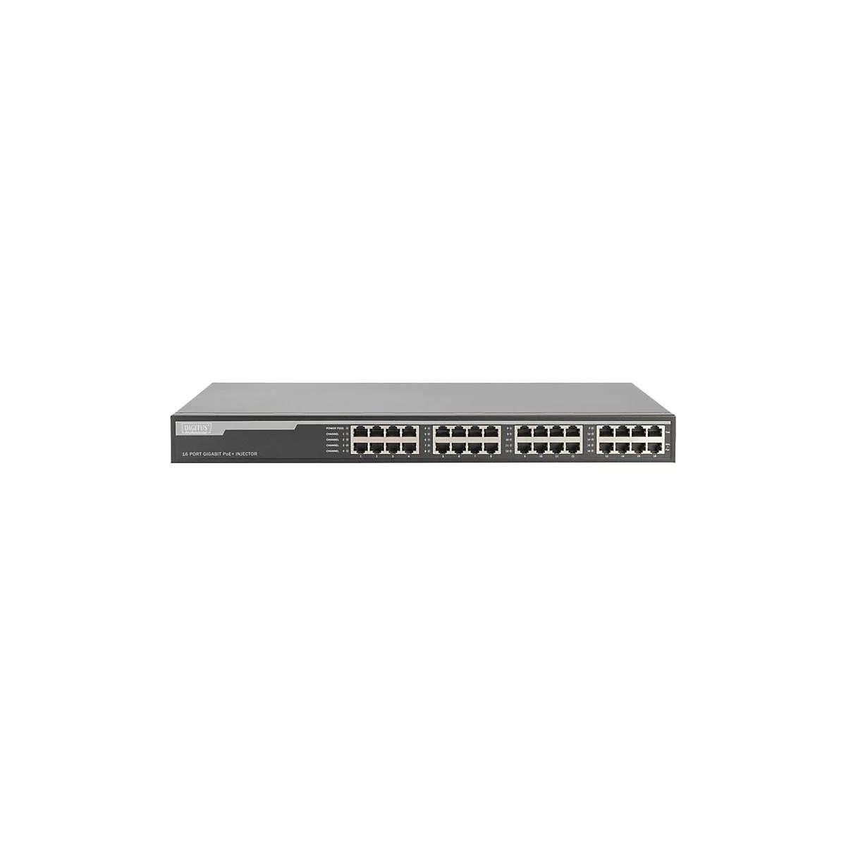 DIGITUS DN-95116 - Power Injector (in Rack montierbar/extern) - Wechselstrom 100-240 V - 250 Watt - Ausgangsanschlüsse: 16 - 1U