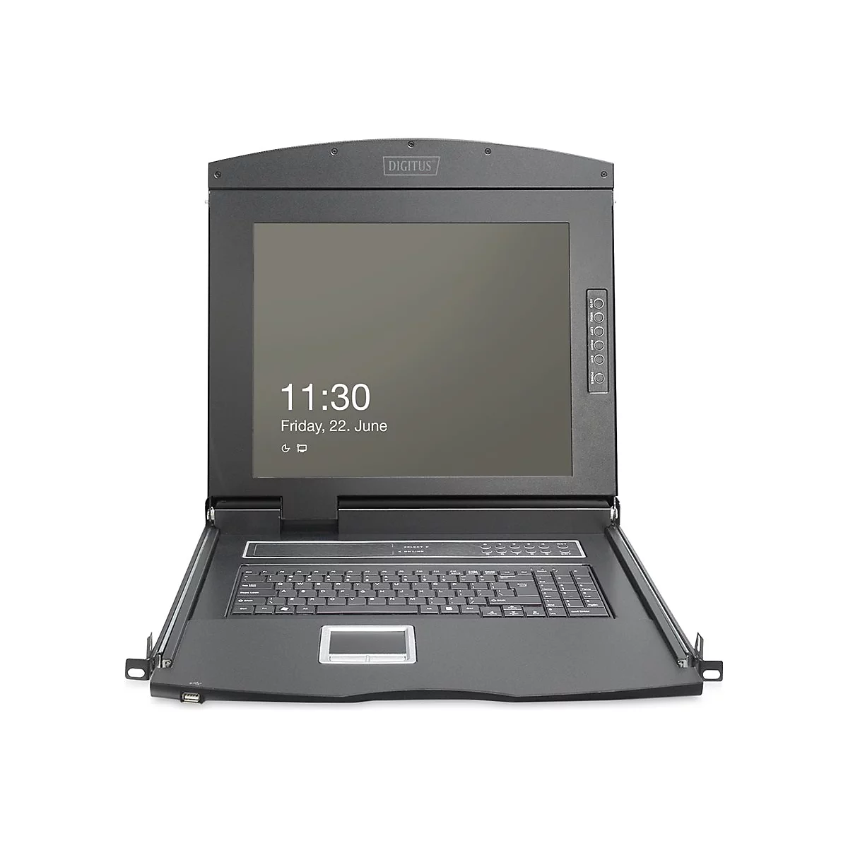 Digitus DS-72221-2GE - KVM-Konsole mit KVM-Switch - 8 Anschlüsse - Deutsch - 48.3 cm (19') - Rack
