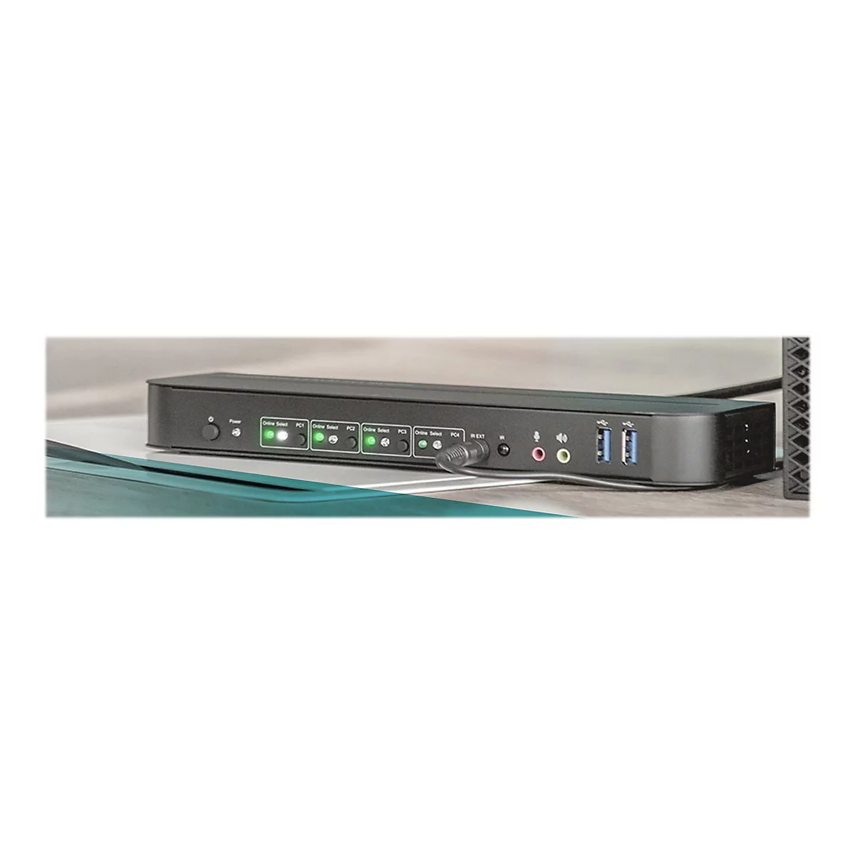 DIGITUS - KVM-/Audio-Switch - 4 x KVM/Audio - 1 lokaler Benutzer - Desktop