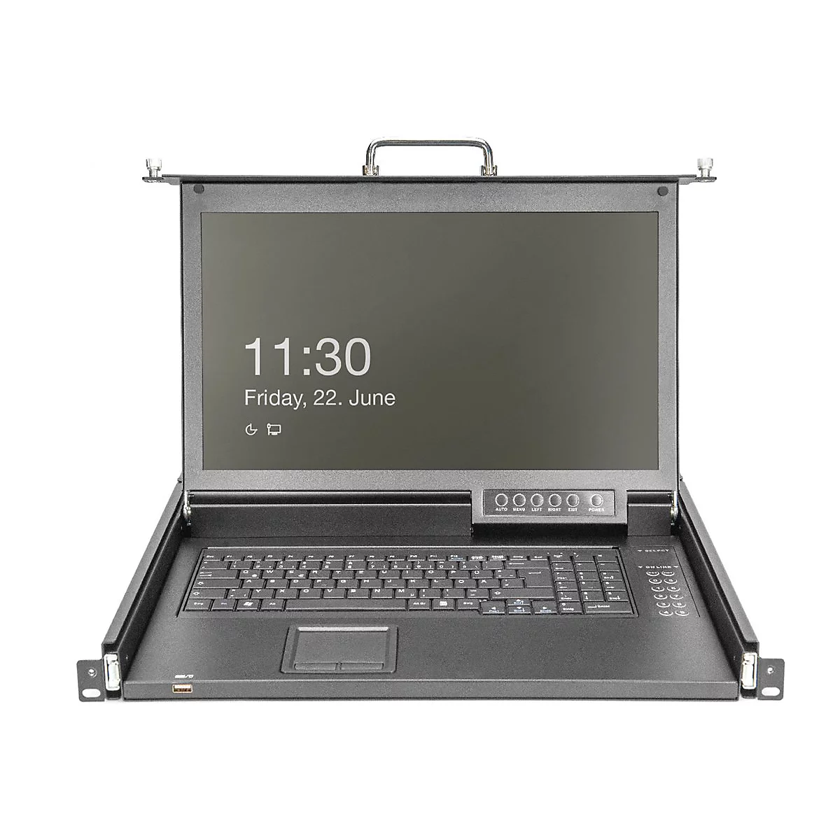 Digitus - KVM-Konsole mit KVM-Switch - 8 Anschlüsse - Deutsch - 43.2 cm (17') - Rack