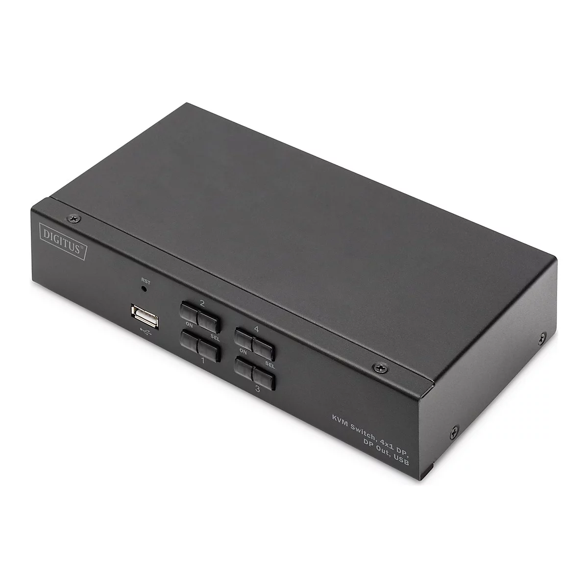 DIGITUS - KVM-Switch - DP, DP-Ausgang, USB - 4 x KVM port(s) - 4 lokaler Benutzer - an Rack montierbar