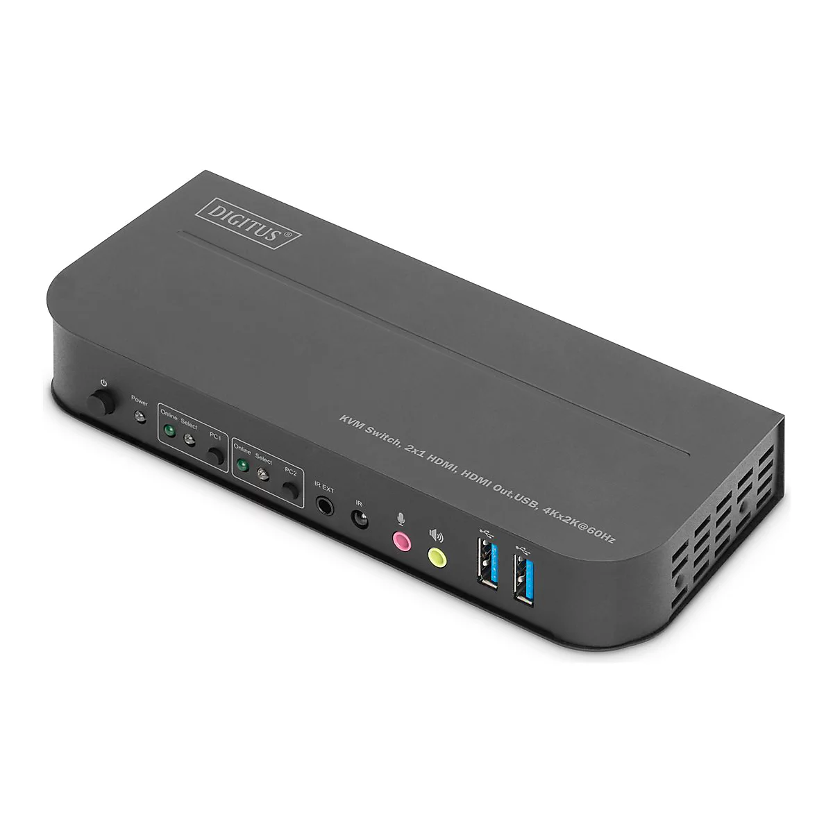 DIGITUS - KVM / Video / Audio Switch - 2 x KVM port(s) - Desktop, wandmontierbar