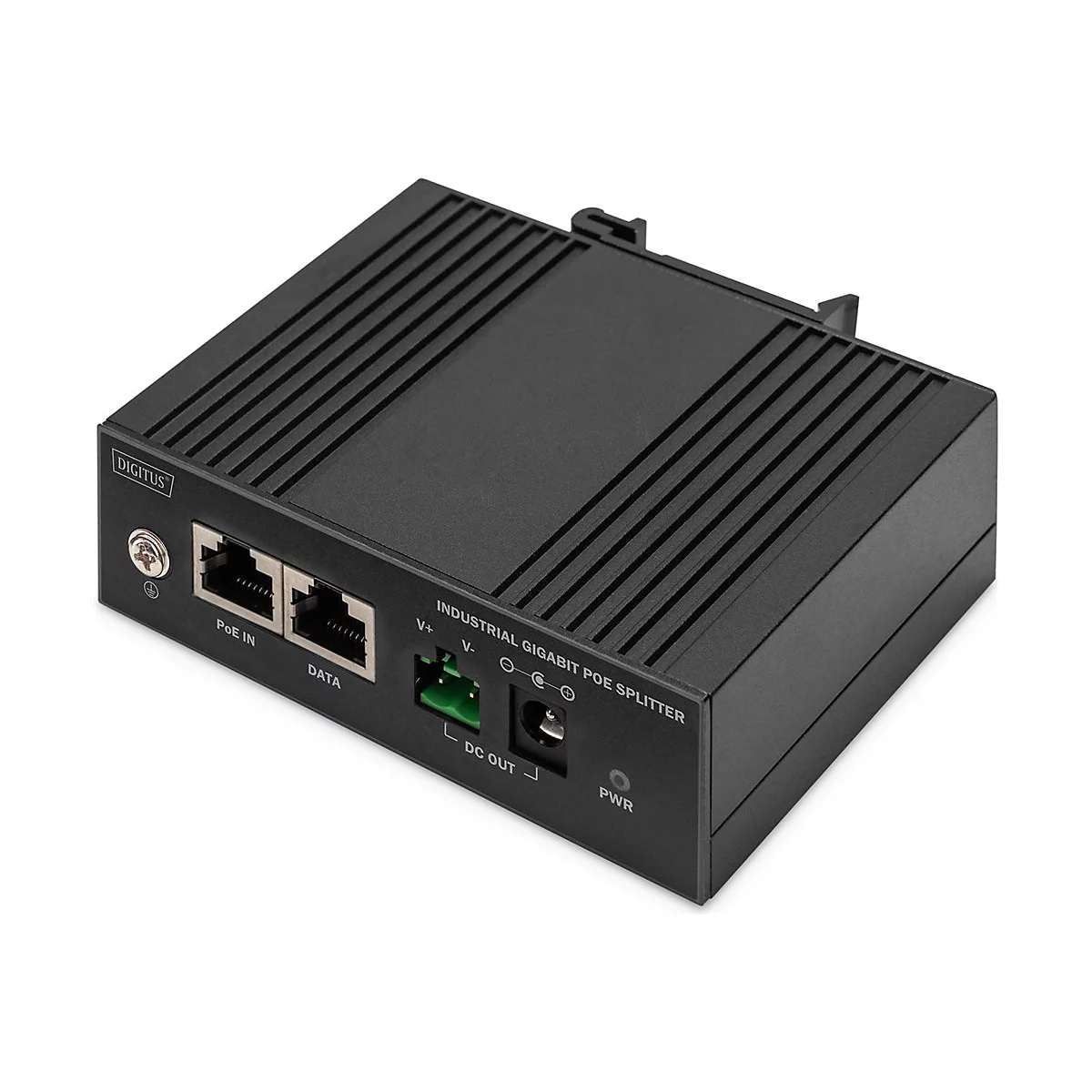 DIGITUS - PoE-Splitter (DIN-Schienenmontage möglich) - Gigabit Ethernet, Industriell - DC 48 V - 60 Watt