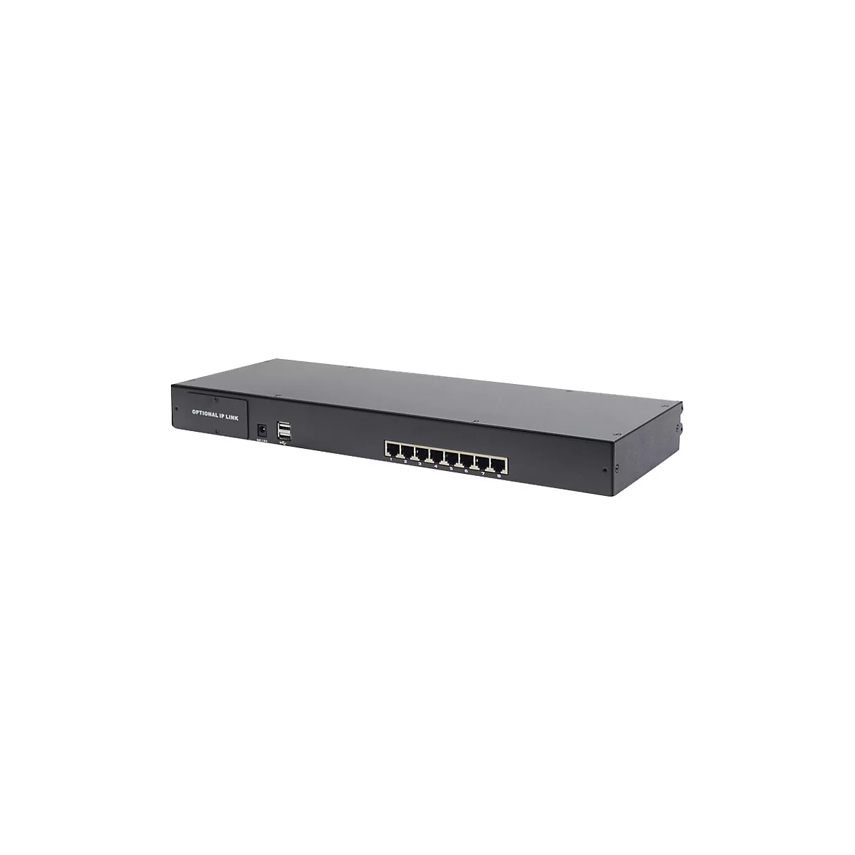 Digitus Professional DS-72211-4GE - KVM-Konsole mit KVM-Switch - 8 Anschlüsse - Deutsch - 48.3 cm (19') - Rack