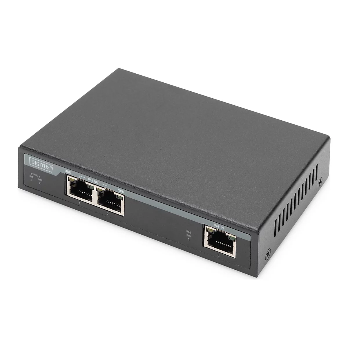 DIGITUS - Switch - 2 x 10/100/1000 (4PPoE) + 1 x 10/100/1000 (PoE+-Eingang) - Desktop - 4PPoE / PoE+ / PoE (60 W)