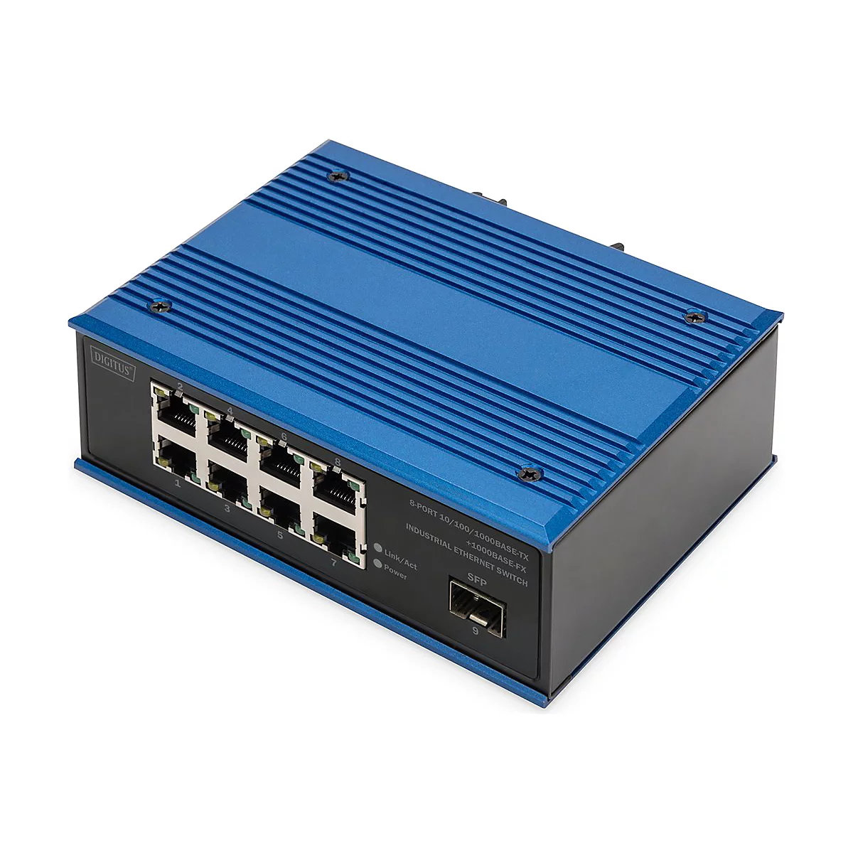 DIGITUS - Switch - industriell - unmanaged - 8 x 10/100/1000 + 1 x Gigabit SFP (Uplink) - an DIN-Schiene montierbar
