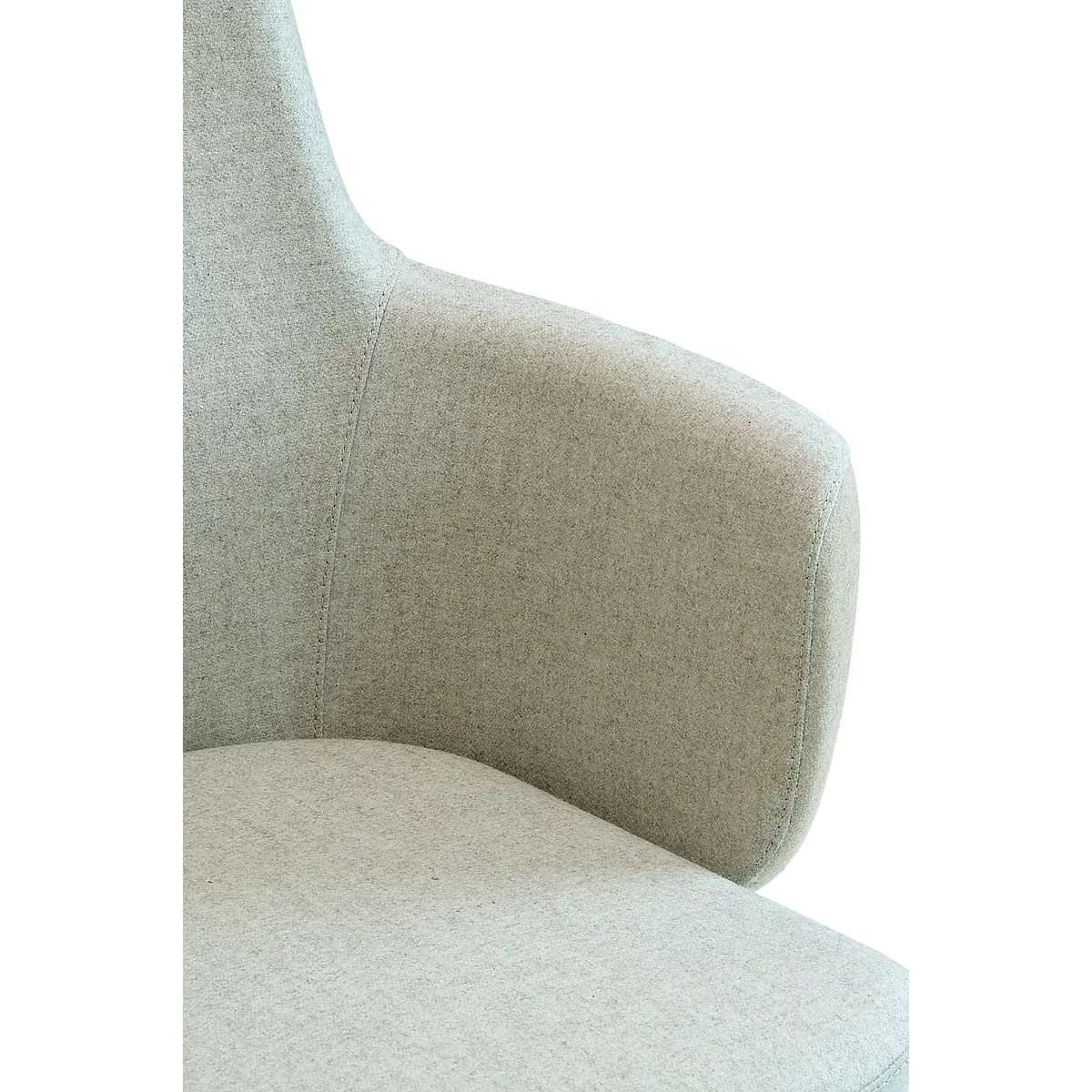 Directiestoel met halfhoge rugleuning OPERA, met armleuningen, synchroonmechanisme, vlakke comfortzitting, stof, lichtbeige