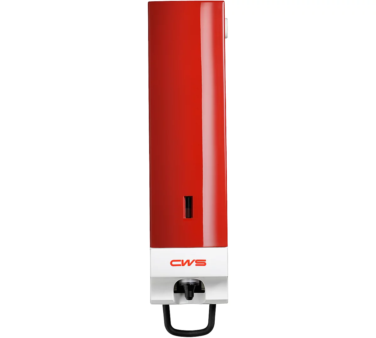 Dispensador de jabón CWS Paradise Foam Slim 500, montado en la pared, manual, volumen 500 ml, ventana de visualización, con cierre, ancho 80 x fondo 110 x alto 328 mm, plástico, rojo