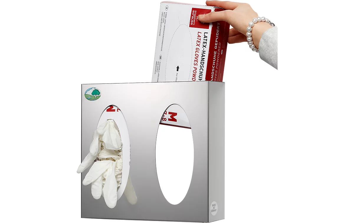 Dispensador de pared VAR, para cajas de guantes/toallas de papel, modelo de 2 compartimentos