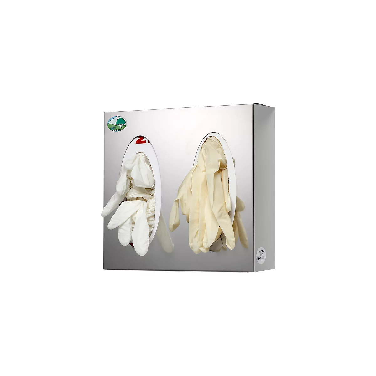 Dispensador de pared VAR, para cajas de guantes/toallas de papel, modelo de 2 compartimentos