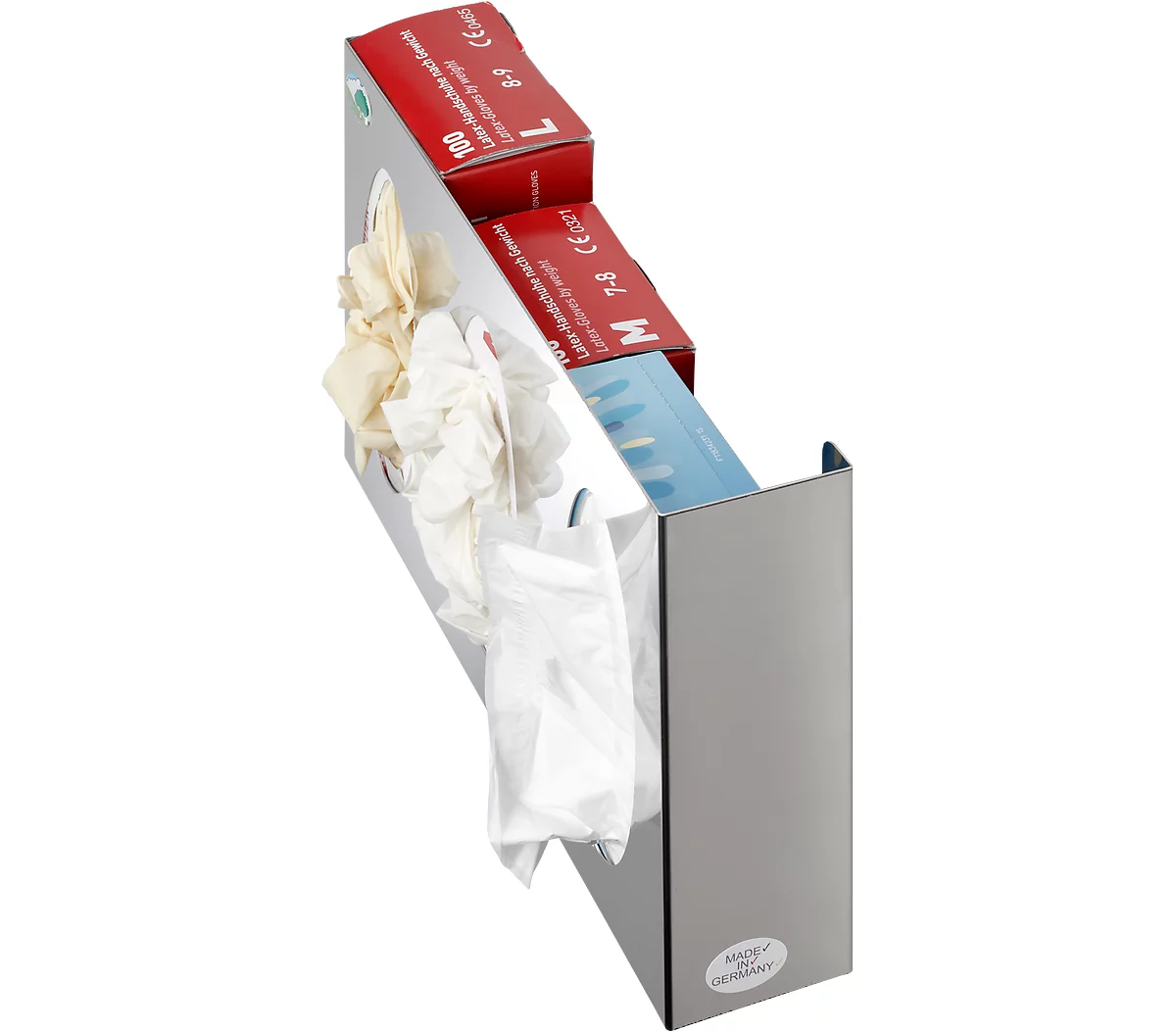 Dispensador de pared VAR, para cajas de guantes/toallas de papel, modelo de 3 compartimentos