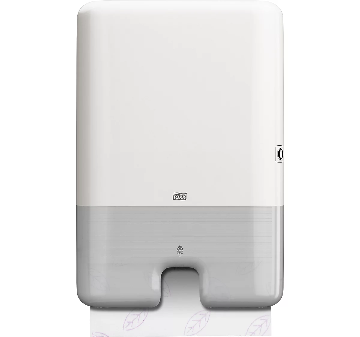 Dispensador de toallas Tork® Interfold 552000, dispensador de toallas individuales, protección contra el sobrellenado, grande, plástico, blanco