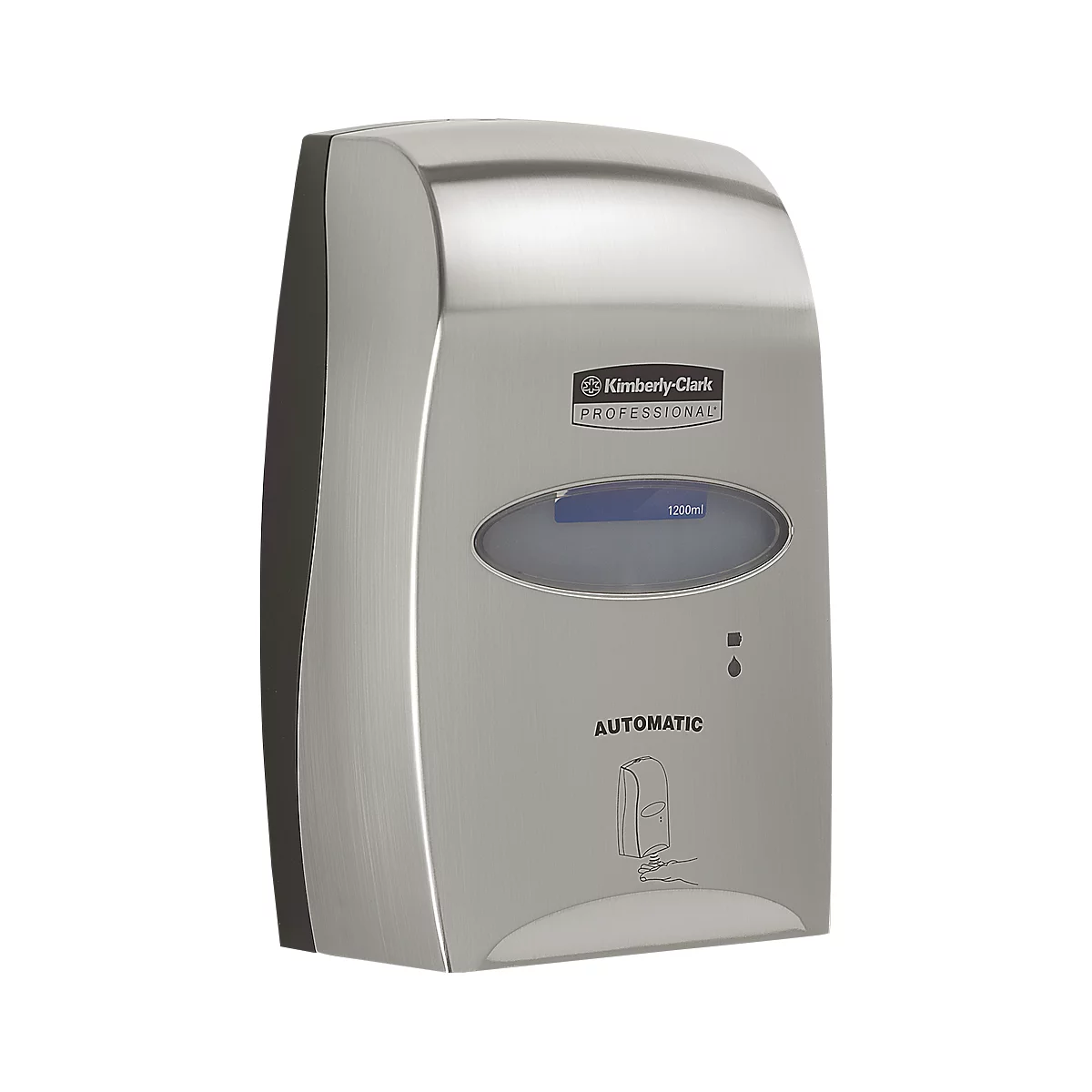 Dispensador electrónico de desinfección de la piel Kimberly-Clark® Professional 11329, sin contacto, para casetes de 1,2 l, acero inoxidable