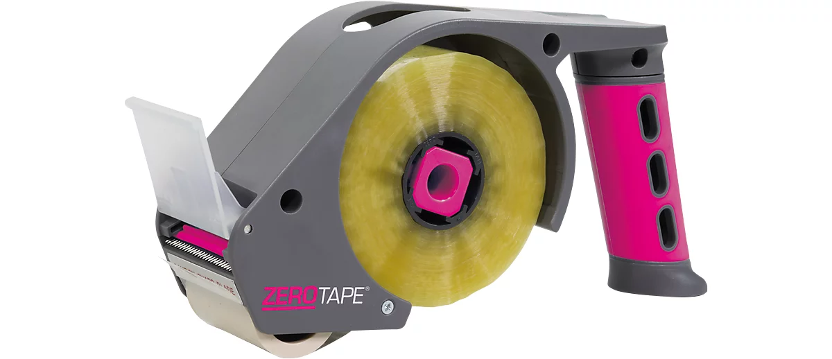 Dispensador manual ZeroTape®, para rollos de 48 mm de ancho por 150 m de largo, desenrollado silencioso, rosa