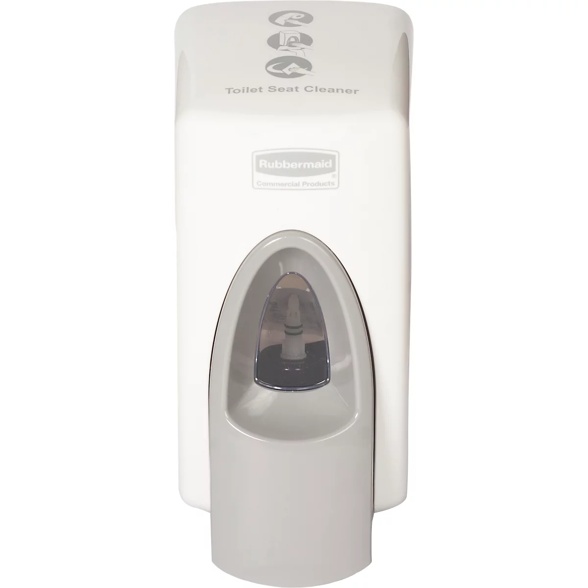 Dispenser voor toiletbrilreiniger Rubbermaid®, 400 ml, compatibel met RVU03817, L 135 x B 105 x H 214 mm, wit-grijs