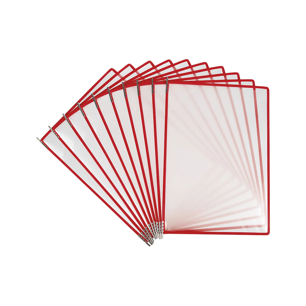 Displaypaneel Tarifold Easy Load Pro, DIN A4, 10 st., hoekslot, metalen draaipunt, rood, DIN A4, 10 st.