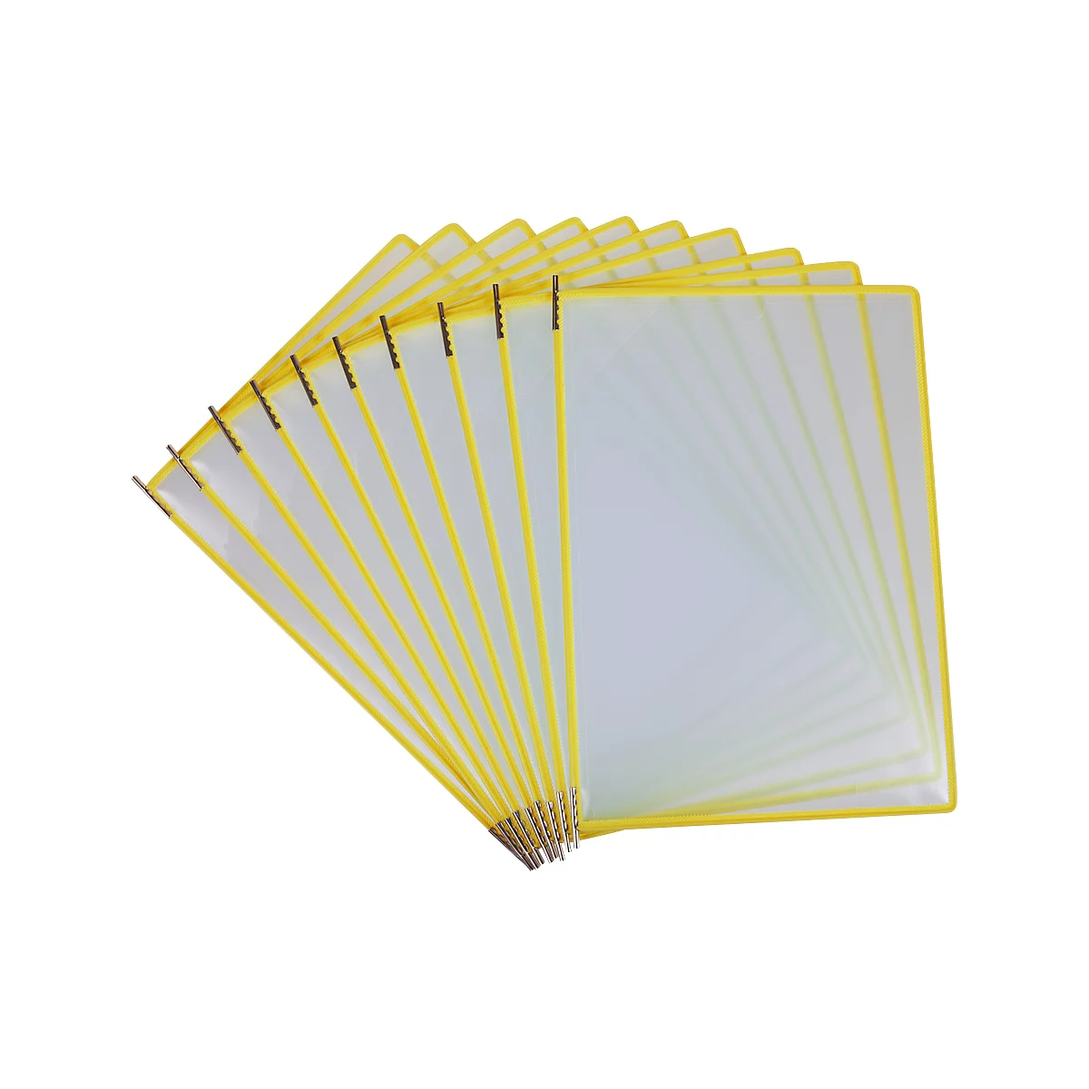 Displaypaneel Tarifold Easy Load Pro, DIN A4, 10 stuks, hoekvergrendeling, metalen draaipunt, geel