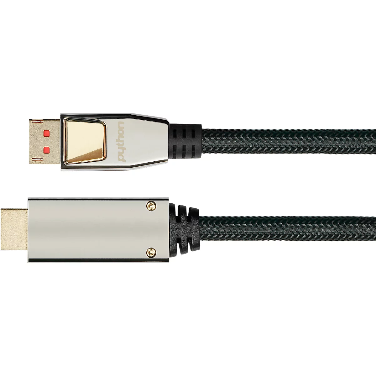 DisplayPort 1.4 kabel Good Connections Python® serie, tot 4K, volledig metalen connector & nylon vlecht, lengte 1 m, zwart