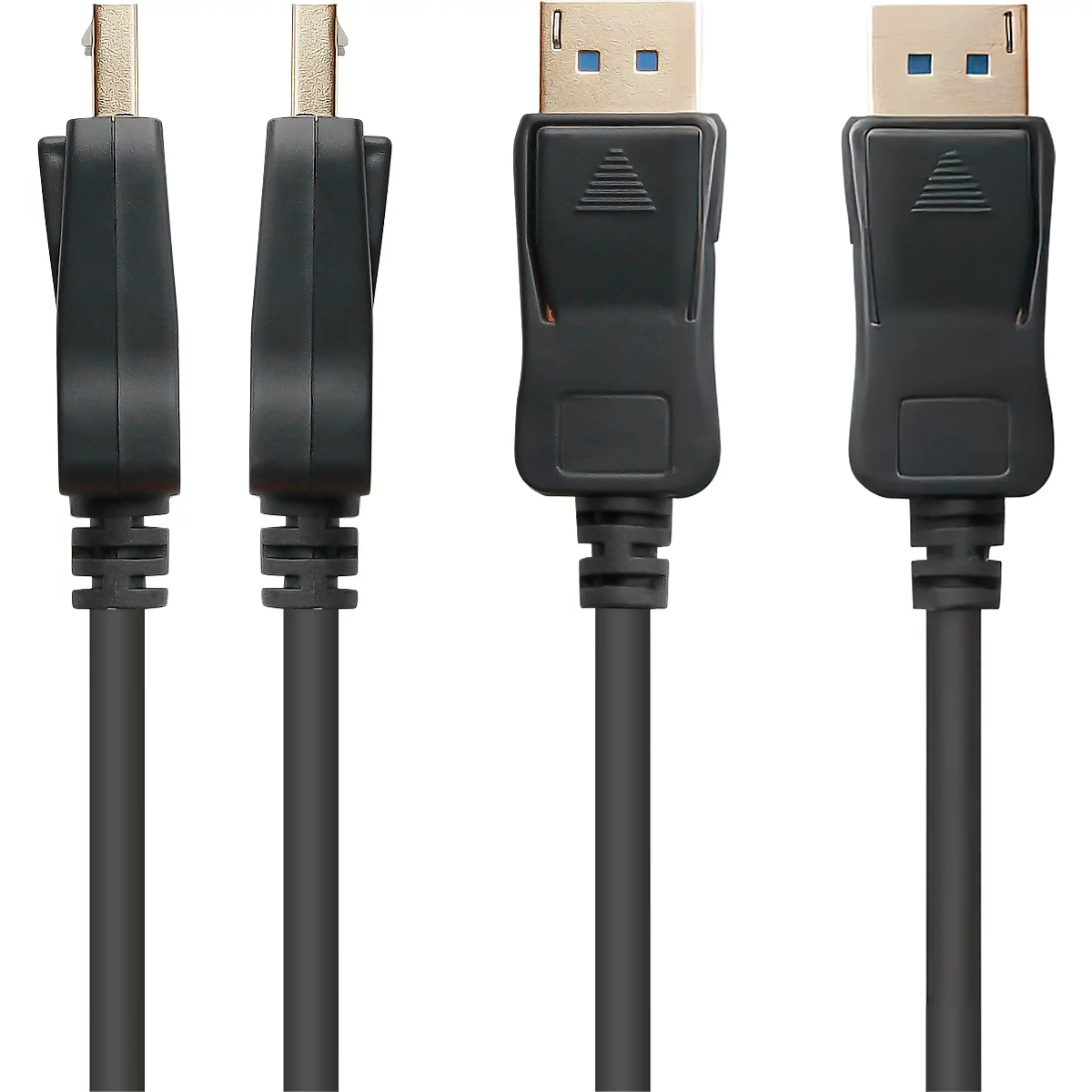 DisplayPort 2.0 kabel Goede verbindingen, tot 8K, tot 54 Gbit/s, koperdraden, vergrendelingsbeveiliging, lengte 0,5 m, zwart