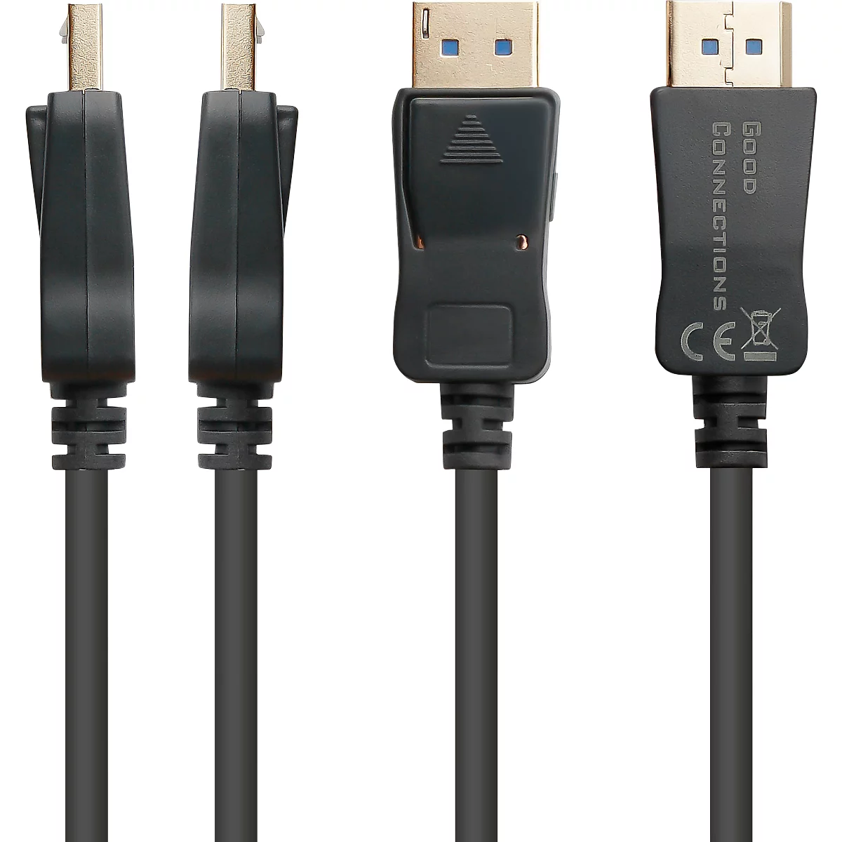 DisplayPort 2.0 kabel Goede verbindingen, tot 8K, tot 54 Gbit/s, koperdraden, vergrendelingsbeveiliging, lengte 1 m, zwart