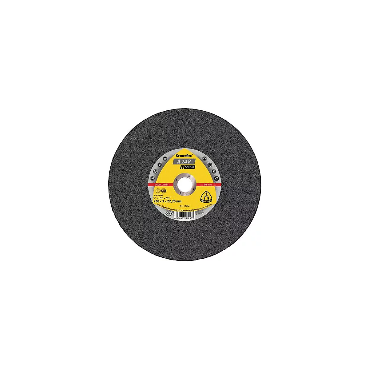 Disque à tronçonner A 24 R Supra D230x3mm, STA, alésage 22,23mm KLINGSPOR