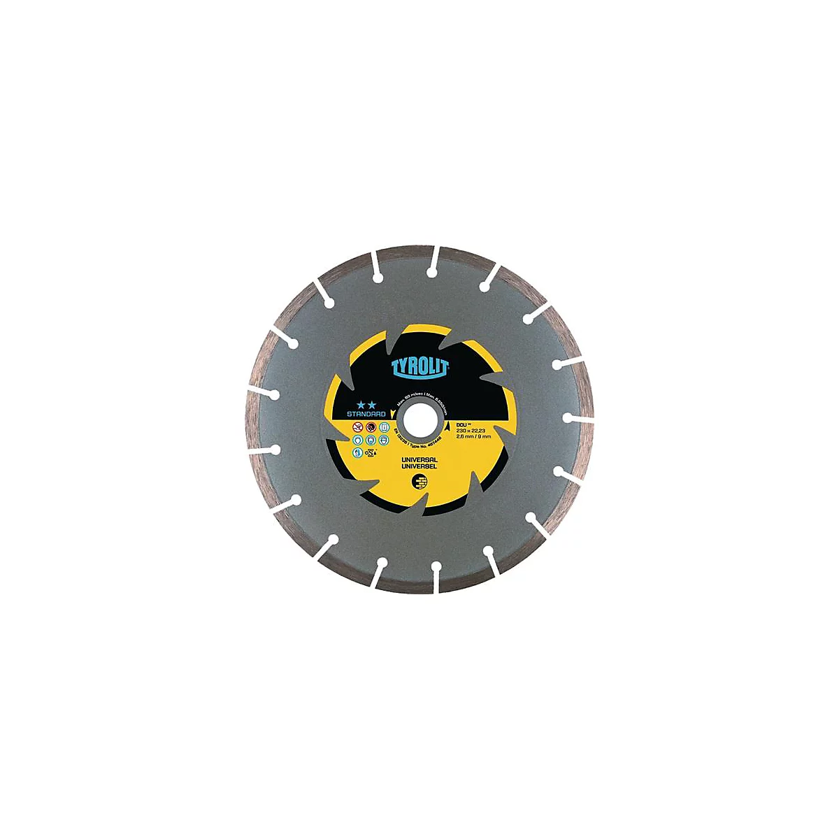Disque à tronçonner diamanté DCU Stand.D.125mm perçage 22,23mm construction univ.7mm