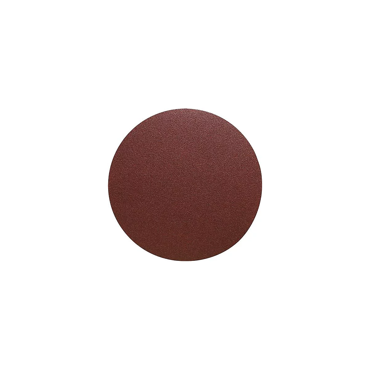 Disque de ponçage rond marron avec une surface légèrement rugueuse.