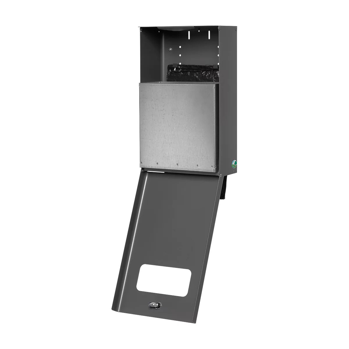 Distributeur à sachets pour excréments canins verrouillable, dispositif de collecte des sachets usagés inclus, hématite similaire DB703