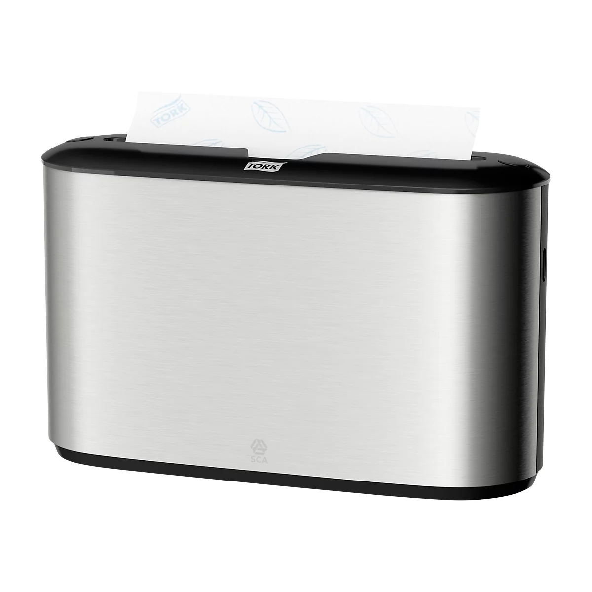 Distributeur d’essuie-mains de table Multifold Tork Xpress, métal/plastique, inox, l. 323 x P 116 x H 218 mm