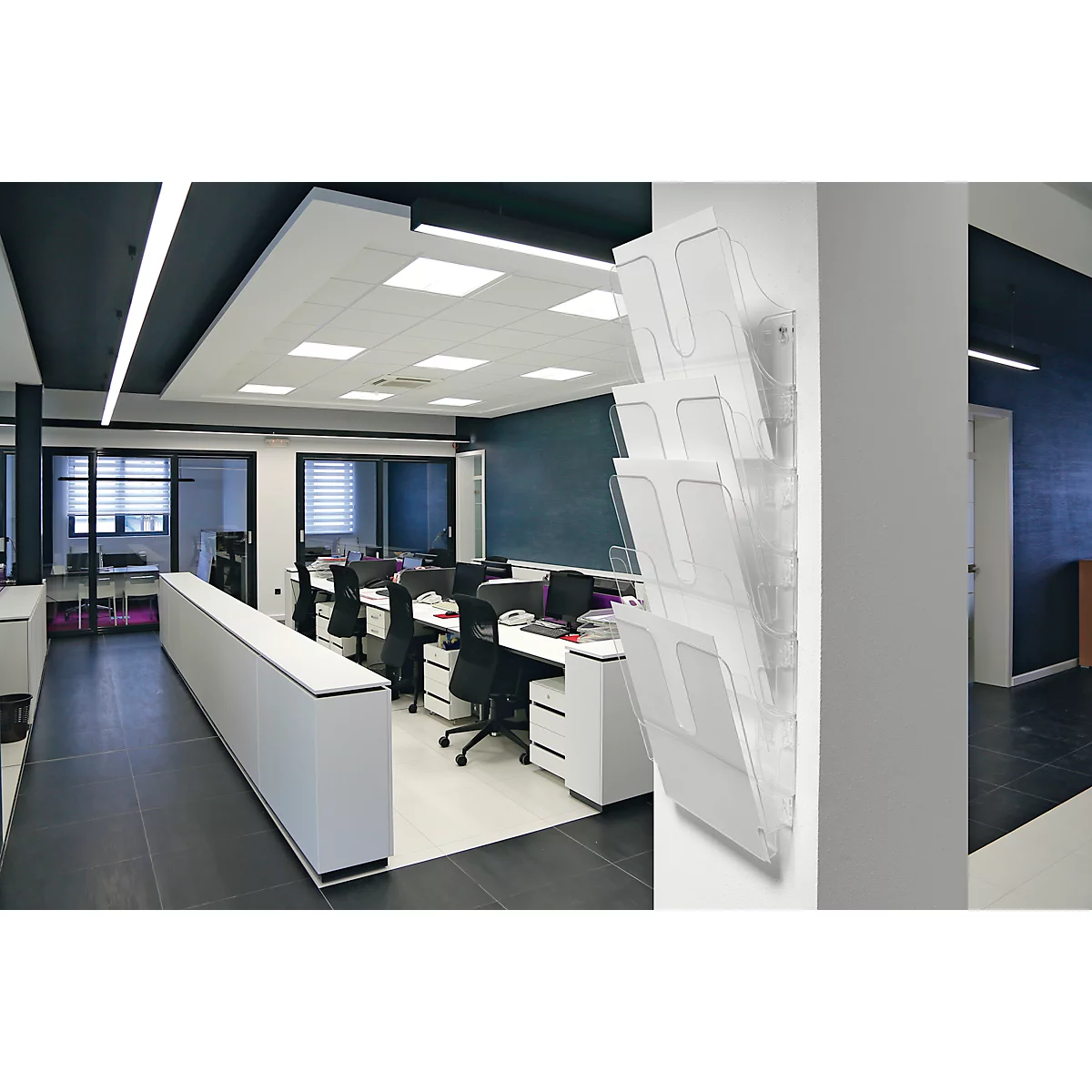 Distributeur de prospectus Flexiplus 6 DURABLE, 6 distributeurs, A4, portrait, transparent