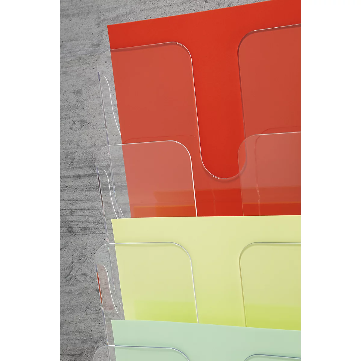 Distributeur de prospectus Flexiplus DURABLE - 6 compartiments A4 - portrait - transparent
