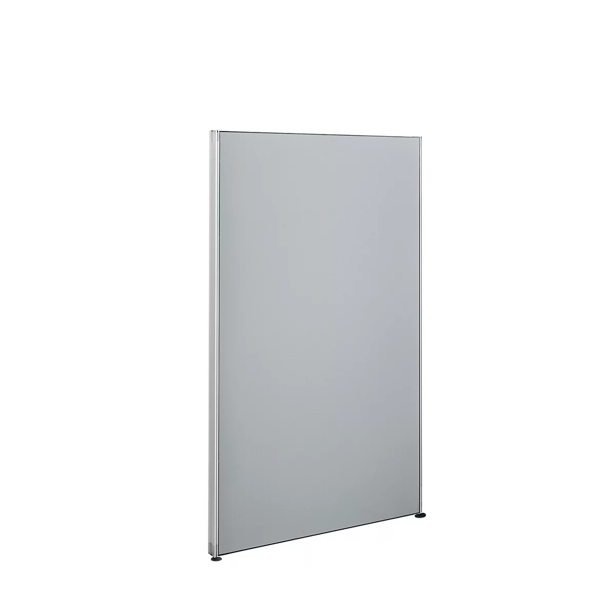 Gray rectangular partition with a silver frame, standing against a white background.