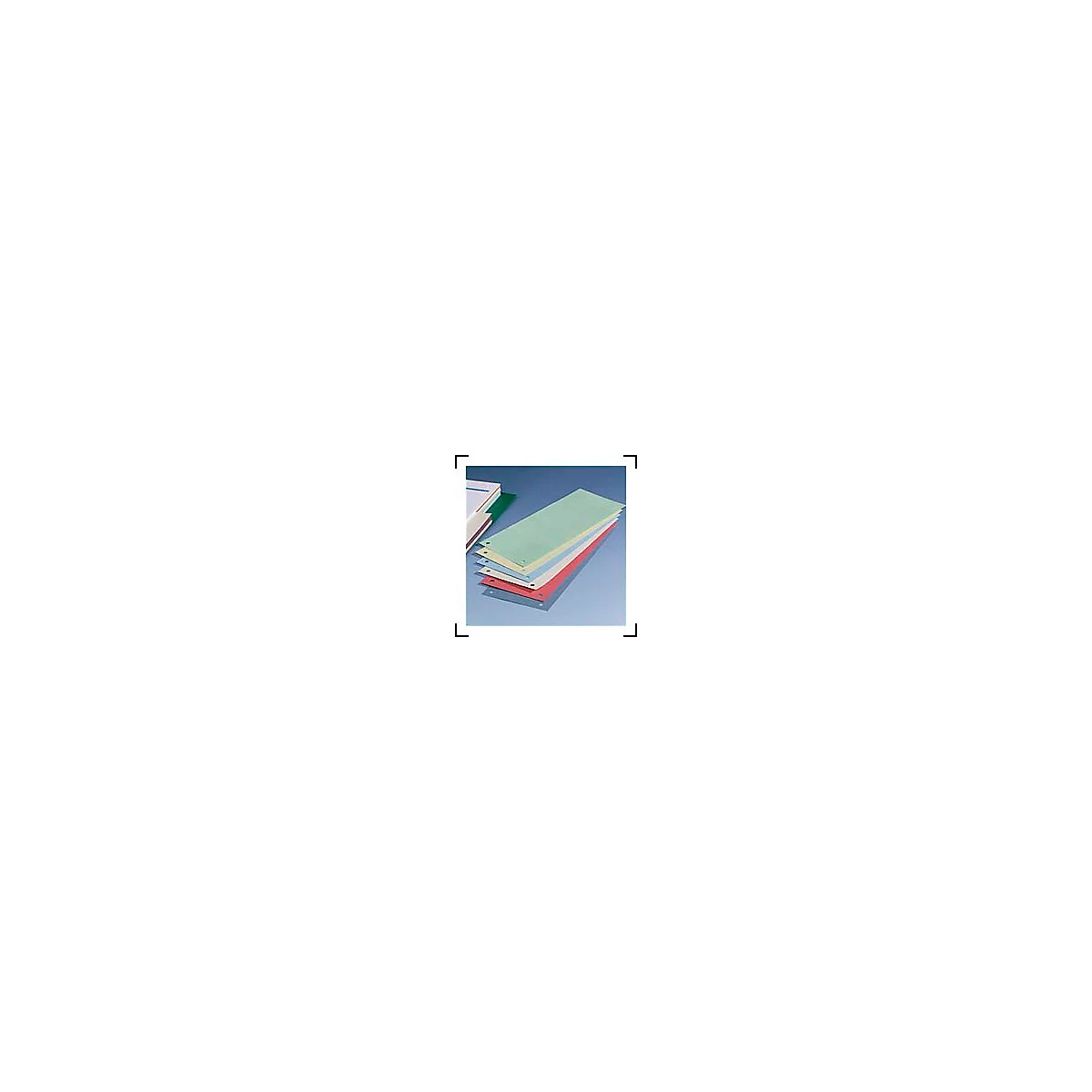 Multi-colored punched sheets, red, blue, green, white and yellow, on a blue background.