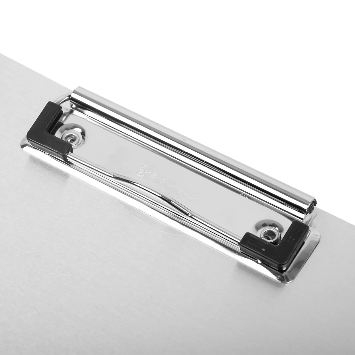Djois Klemmbrettmappe, A4, horizontal/vertikal verwendbar, bis 100 Blatt, Schutzklappe, Recycling-Aluminium, silbergrau