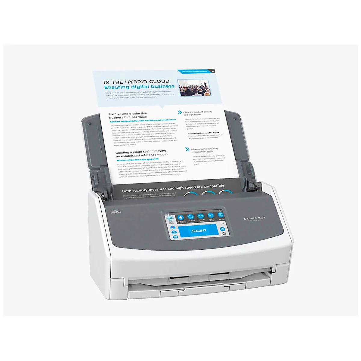 Documentscanner FUJITSU ScanSnap iX1600, zwart-wit/kleuren, USB/WLAN, dubbelzijdig, 600 dpi, 40 pagina's/min, tot A4