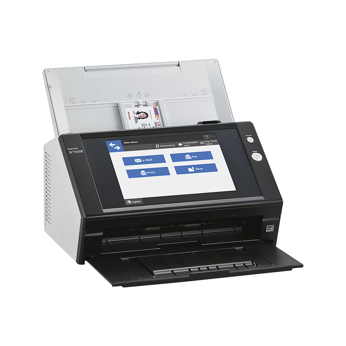 Documentscanner RICOH N7100E, netwerkcompatibel, zwart-wit/kleur, USB, duplex, 200/300 dpi, 25 ppm, tot A4