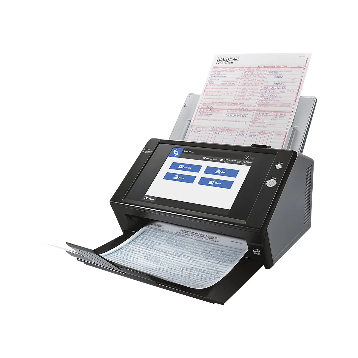 Documentscanner RICOH N7100E, netwerkcompatibel, zwart-wit/kleur, USB, duplex, 200/300 dpi, 25 ppm, tot A4